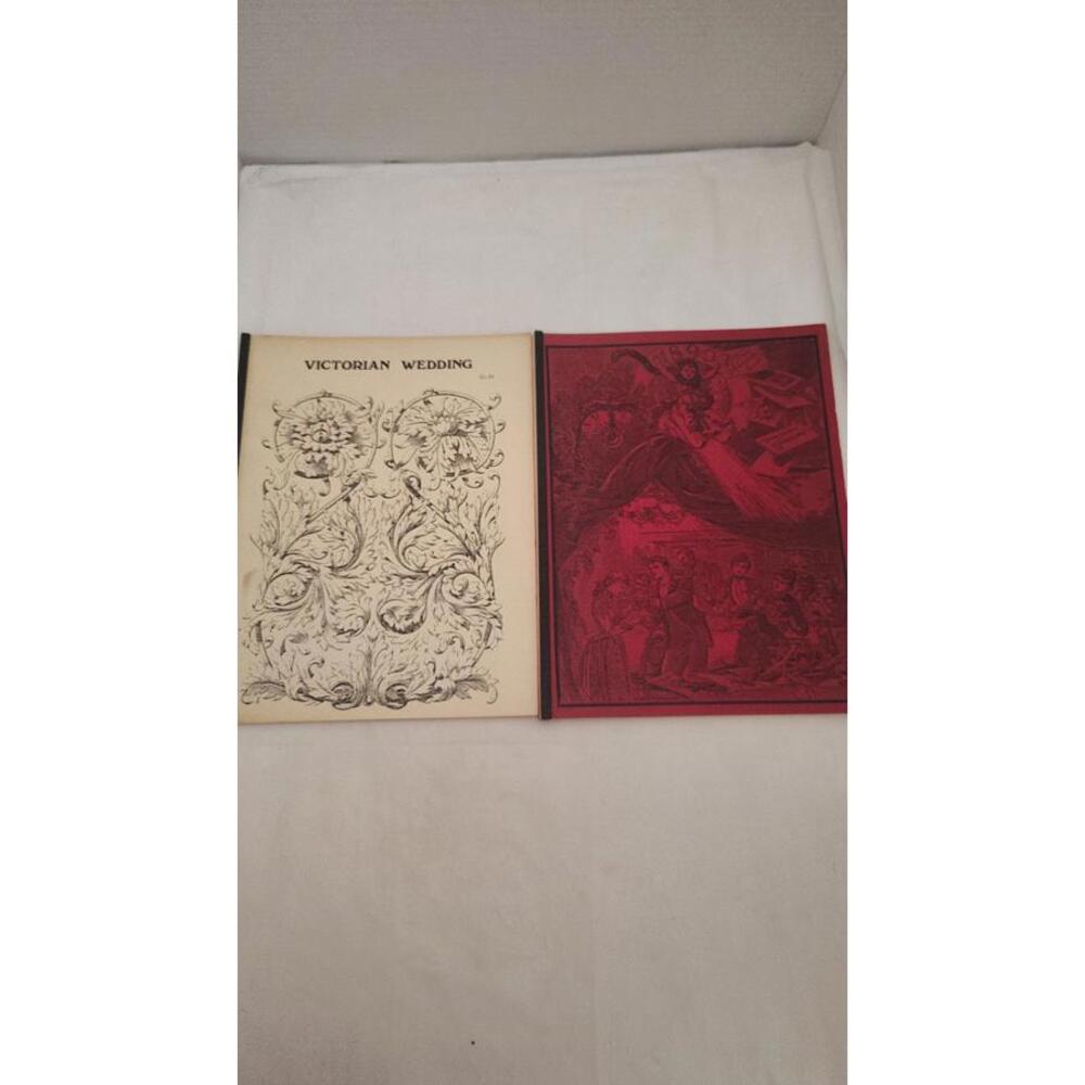 Victorian Recipe Book Set Wedding Christmas Holiday Vintage Style Decor